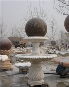 White Marble Outdoor Garden Wall Fountain with Figure Statues,Natural Stone