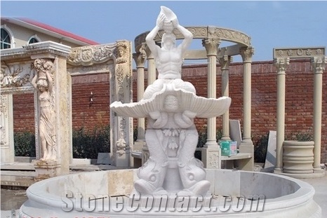 White Marble Water Fountain,Garden Fountains,Stone Fountain,Chinese Fountain,Water Foutain