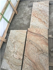 Flamed Rustic Granite Tile, China Yellow Granite