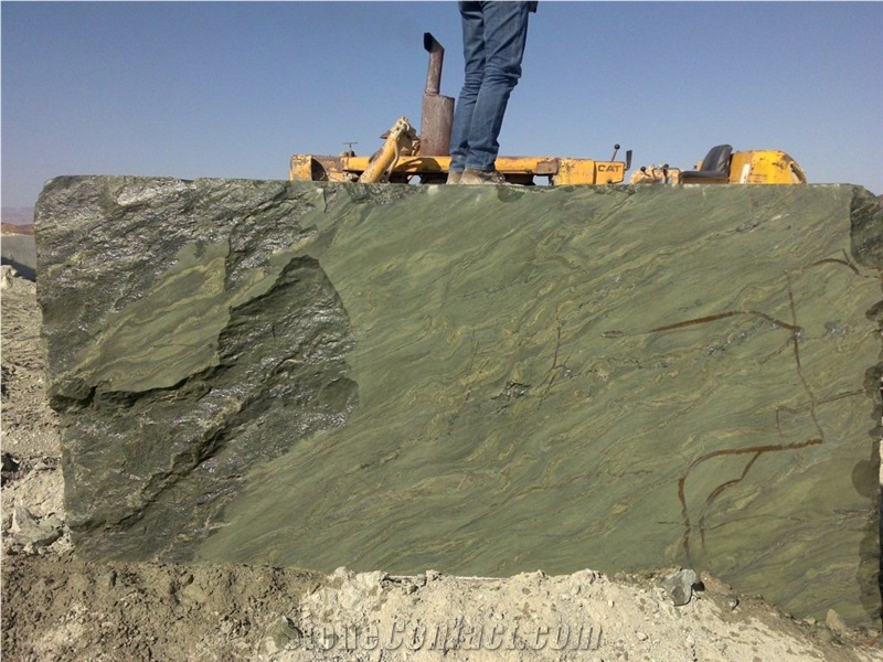 Verde Fantastico Granite Block, Green Iran Granite Block