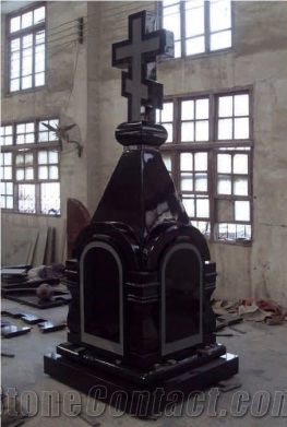 Shanxi Black Cross Tombstone/Black Granite Monument & Tombstone with Western Style Corss