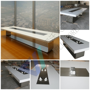 High Gloss Modern Design Office Meeting Tables/Conference Tables Manmade Stone Office Furniture