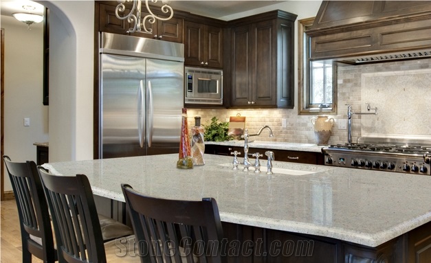 A Cozy Kitchen with Easy-Care Quartz Countertop,Unique Surfaces with the True Elegance,More Durable Than Granite,Minus the Maintenance,Standard Sizes 126 *63 and 118 *55