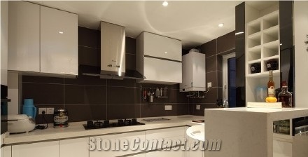 Engineered Corian Stone Standard Sizes 126 *63 and 118 *55 with the Best and 100% Guaranteed Quality and Services for Multifamily/Hospitality Projects Like Kitchen Countertops No Radiation