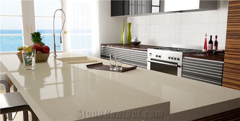 Engineered Quartz Stone Countertops for Kitchen and Bathroom Use with Polishing Surface Standard Sizes 126 *63 and 118 *55,Top Quality,More Durable Than Granite