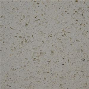 Engineered Solid Surfaces Quartz Stone Panel in Beige Making for Kitchen Island Tops with Polishing Bullnose Edge