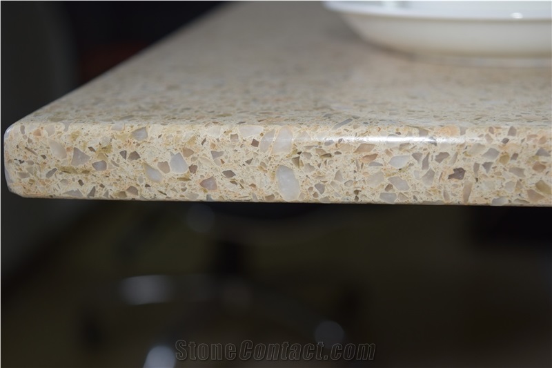 Quartz Stone Various Colors Kitchen Countertop in Custom Design,Normally Produced Sizes 118*55 Inch and 126*63 Inch