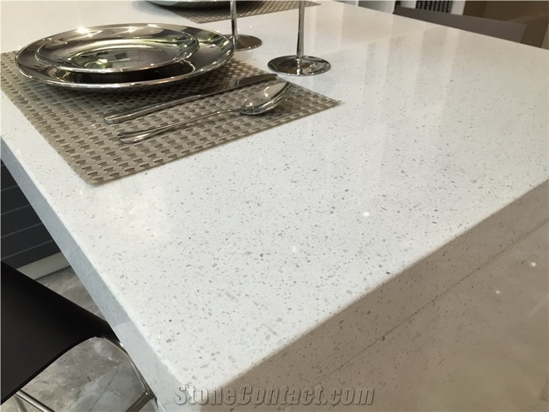 Top Quality Artificial Quartz Surfaces Slabs for Kitchen Countertops and Vanity Tops, Cut-To-Size Tiles for Flooring, Resistant to Bacteria/Chemicals/Stain/Heat/Scratch