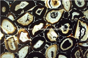 Backlit Black Agate Semiprecious Stone Tiles