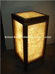 Backlit White Rock Crystal Lamp
