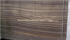 Brown Wooden Veins Marble Semi-Slab(Vein Cut) Tiles & Slabs, Canada Brown Marble Floor Covering Tiles