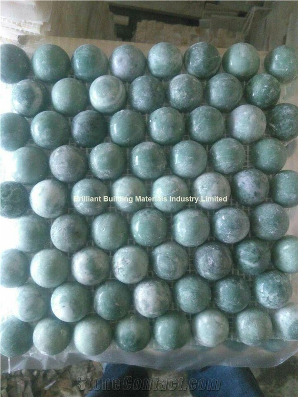 China Dark Green Marble Mosaic Half Ball Design