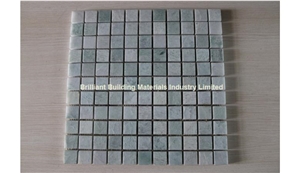 Light Gray Green Marble Brick Mosaic Tiles 2.5*2.5cm