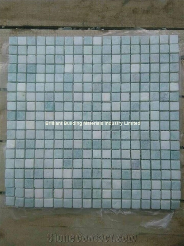 Light Gray Green Marble Mosaic Tiles 1.5*1.5cm