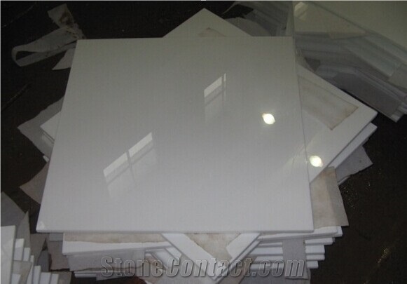 China High Quality Natural Chinese White Crystal Glass Stone Slab
