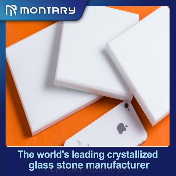 Exporter Crystallized Glass Stone Panel, White Glass Nano Floor Tile