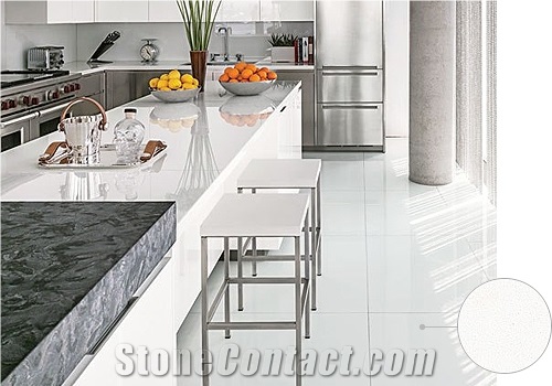 Luxury Kitchenroom Cabinet Micro Crystal Stone Kitchenroom Vanity Top, White Quartzite Kitchen Countertops
