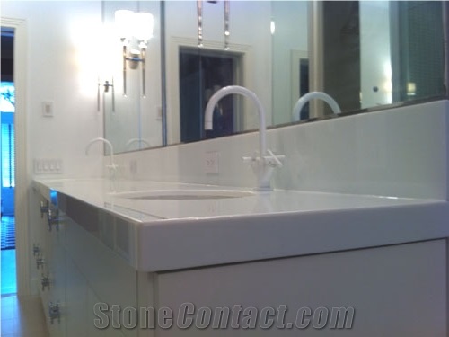 Nano Glass White Stone Bathroom Countertop