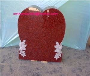 Indian Red Granite Flower Monuments , Nh Red Granite, Ruby Red Granite