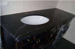 Black Marquina Marble Kitchen Countertop