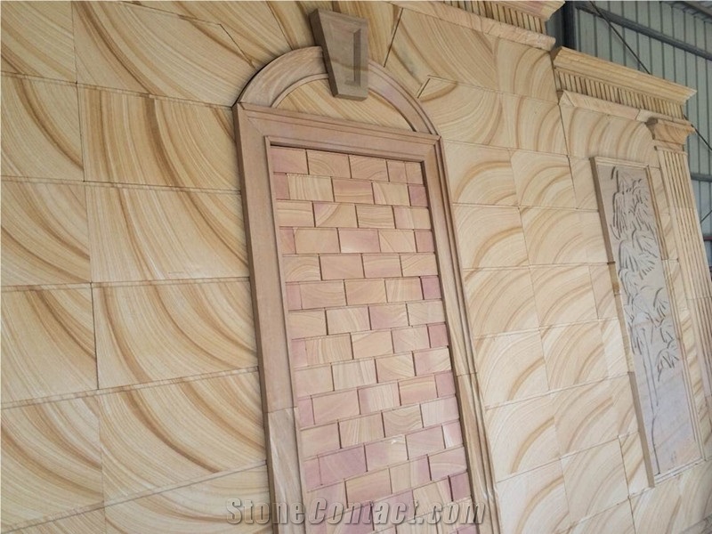 Chinese Yellow Sandstone Slabs & Tiles, China Yellow Sandstone