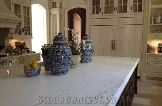Guangxi White Marble Countertop, White Marble Kitchen Countertop