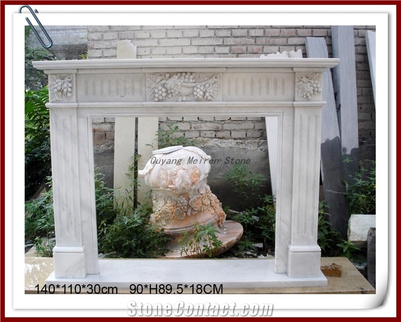 Fangshan White Marble Decorative Fireplace Design,White Marble Fireplace Mantel