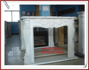 Fangshan White Marble Fireplace Decorating