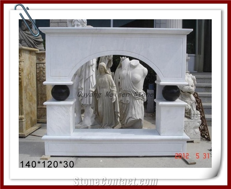 Hunan White Marble Beautiful Fireplace,White Marble Fireplace