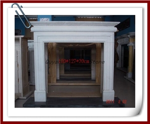 Hunan White Marble Fireplace Mantel