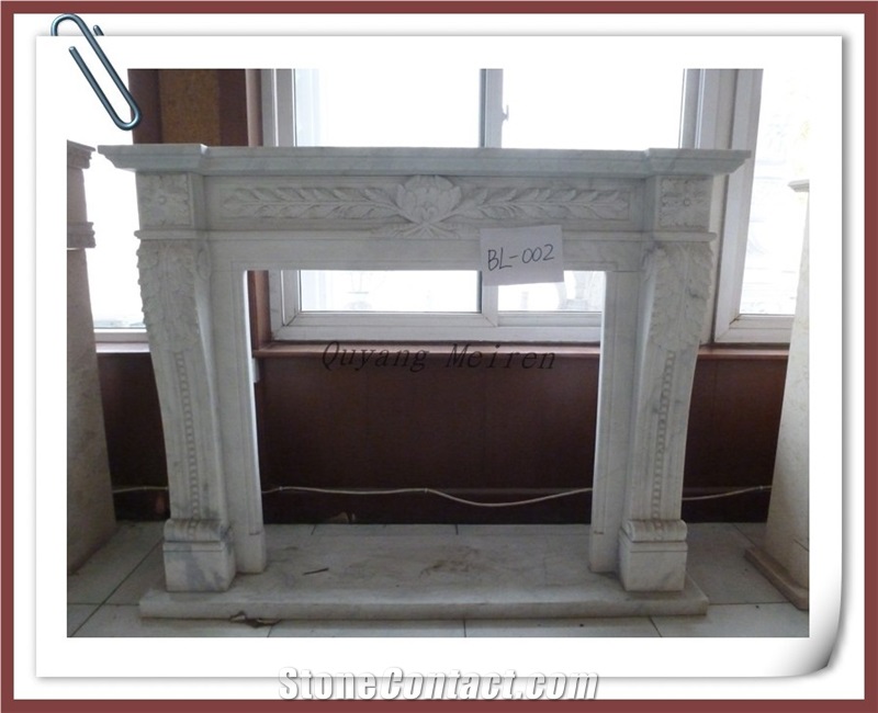 Natural Marble Fireplace Surround, White Marble Fireplace Surround