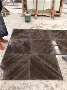Magic Brown Marble Tile,Brown Wood Vein Book Match Tile