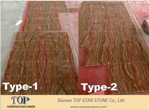 Bookmatched Red Onyx Floor Tile &Slabs