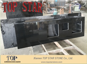 China Absolute Black Granite Precut Countertops, Shanxi Black Granite Kitchen Countertops