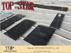 Custom Size Shanxi Black Granite Tiles &8 Slabs for Kitchen Bar Top, China Absolute Black Granite