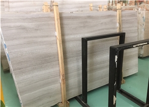 Factory Price White Grey Wooden Grain Marble Slabs & Tiles, Athens White Marble Slabs & Tiles