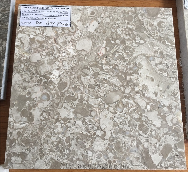 Polished Ice Grey Flower Marble Floor Tile, Gray Flower Grey Marble Slabs & Tiles