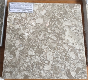 Polished Ice Grey Flower Marble Floor Tile, Gray Flower Grey Marble Slabs & Tiles
