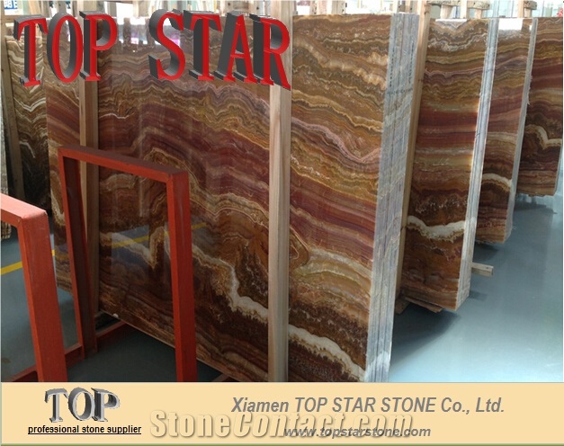 Topstar Multicolor Onyx Slabs & Tiles,Red Wooden Onyx Slabs & Tiles