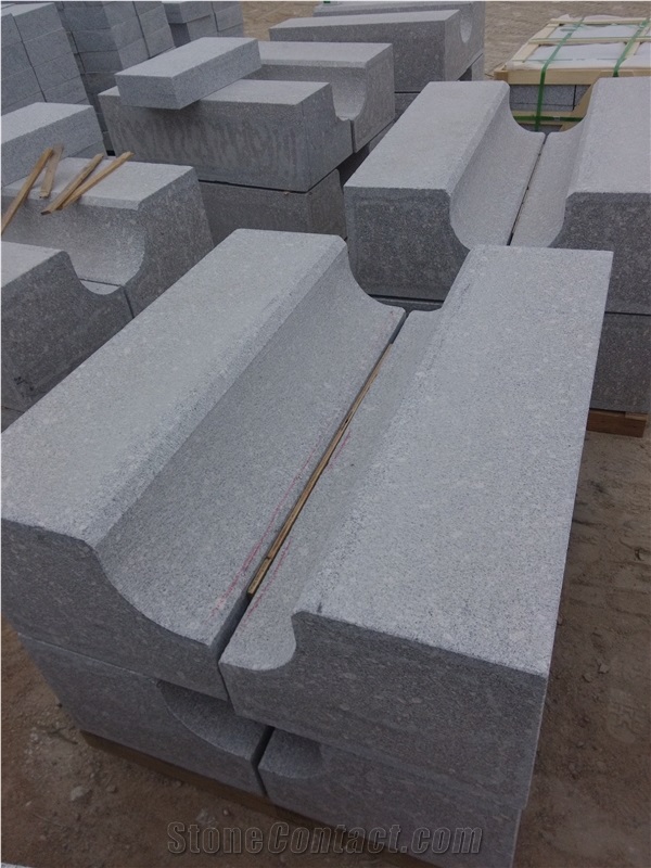 Special Shape Grey Granite Kerbs,Carved Kerbs, G375 Grey Granite Kerbs