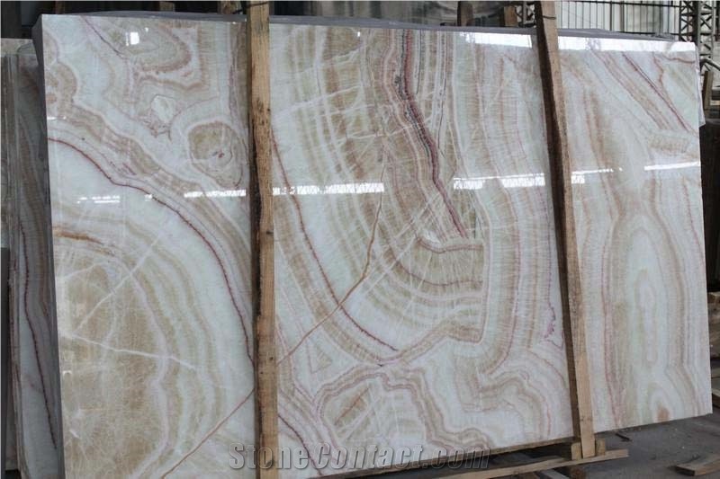 China Red Dragon Onyx Polished Beige Slabs & Tiles, Onyx Floor Covering, Onyx Opus Pattern, Onyx Wall Covering, Onyx French Pattern, Onyx Covering
