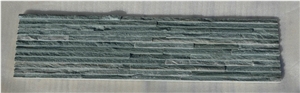 Green Water Falling Slate Quartzite Cultured Wall Stone,Running Water Line Wall Cladding, Grey Slate Wall Cladding