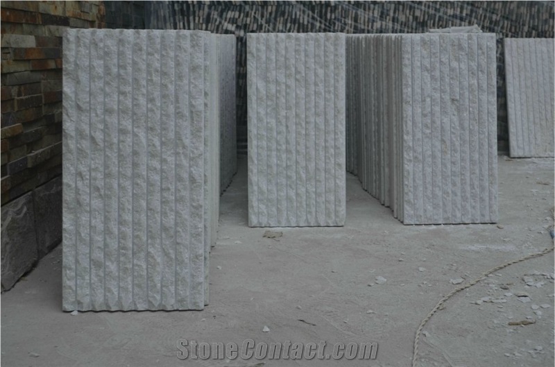 White Quartz Stone Wall Cladding, Stone Wall Decoration, Artificial Stone Cladding
