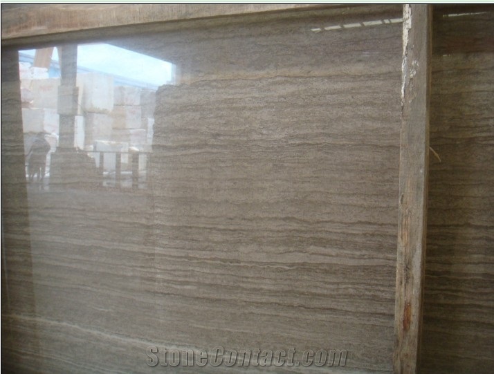 China Cloud Grey Wooden Vein Marble Stone Slab & Tiles / Cut to Size