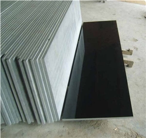 High Polished Prefabricate China Pure Black Granite,Shanxi Black Granite Kitchen Bench Countertops / Worktops