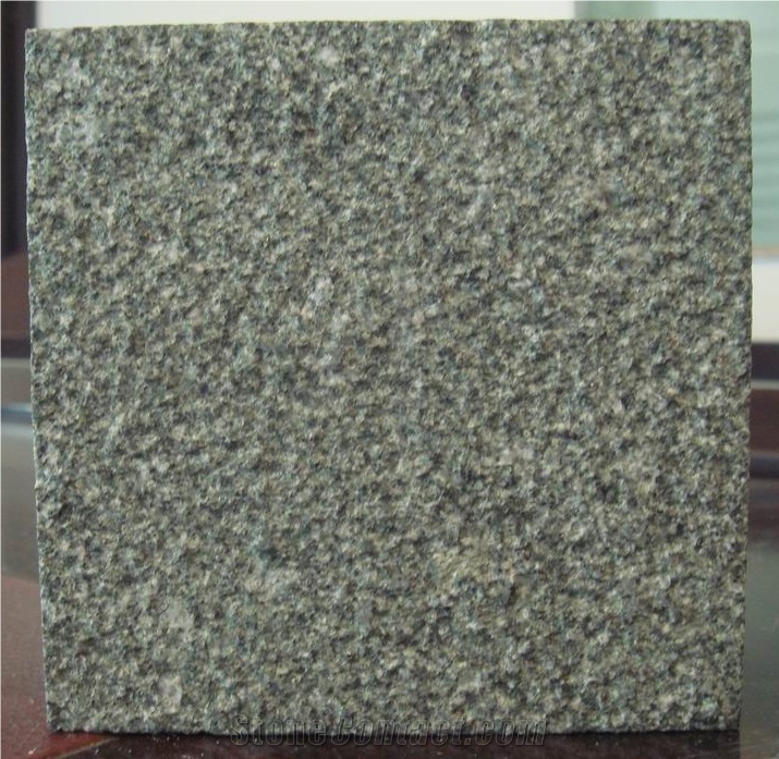 China G612 Frog Green Granite Bushhammered Cube Stone & Pavers