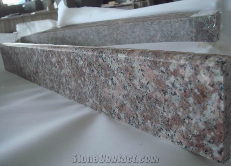 China G687 Peach Blossom Red Granite Polished Stair & Risers, China Cheap Red Granite Steps