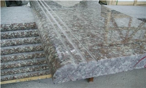 China G687 Peach Blossom Red Granite Polished Stair & Risers, China Cheap Red Granite Steps