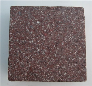 China Red Porphyry Flamed Cube Stone & Pavers, Red Porphyry Granite Cube Stone