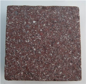 China Shouning Red Porphyry Flamed Paving Tiles for Garden, Red Porphyry Granite